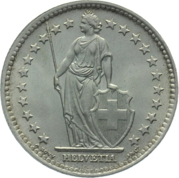 2 Franken 1948 B - Prachtstück, wunderbare Patina